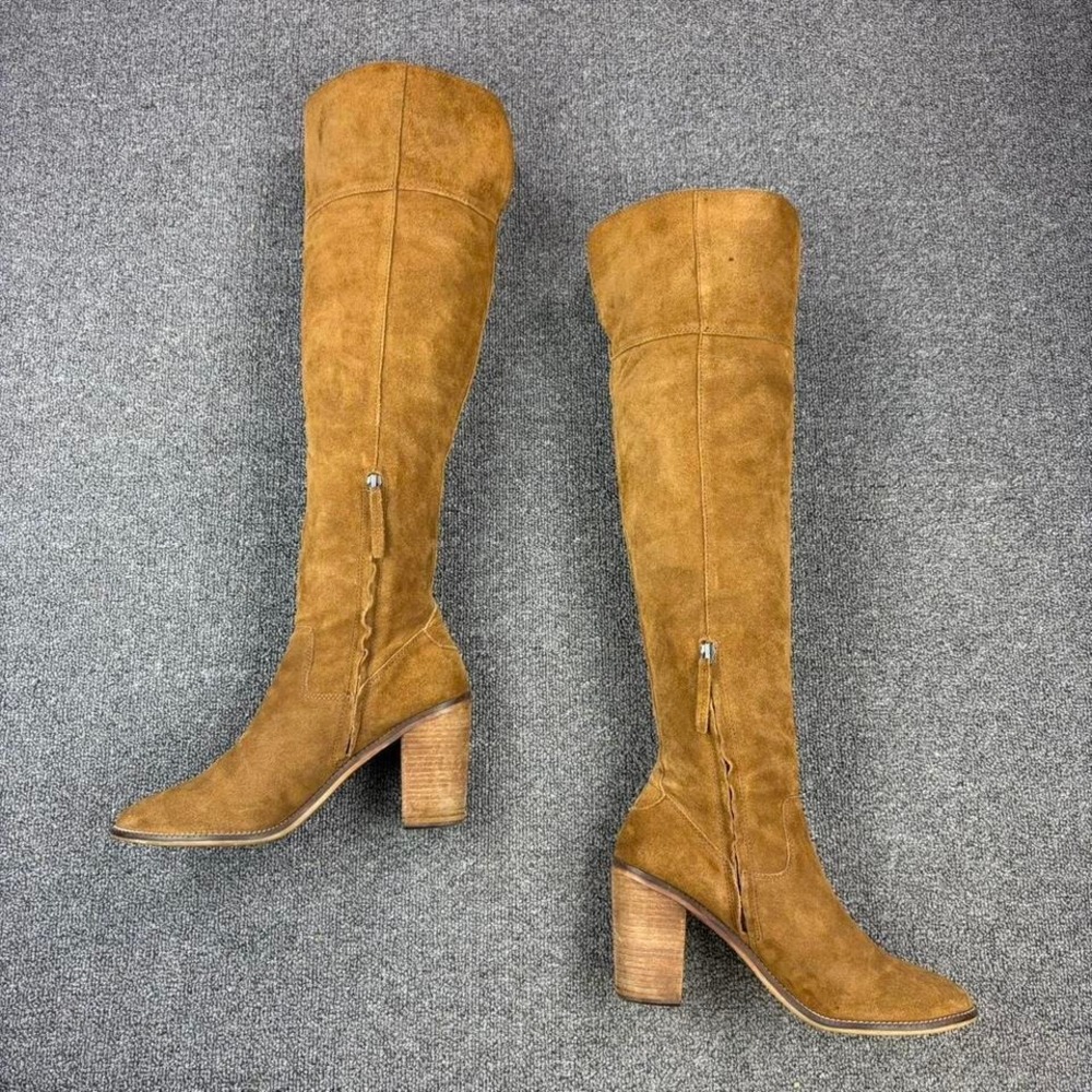 Women's Steve Madden Brown Suede Leather Tall Riding Campus Boots Size 10 B - Picture 2 of 8